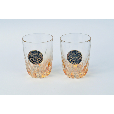 GOLDEN FOX SZKLANKI DO WHISKY AMBER FIRE  WILD BOAR GOLD - 2 SZT